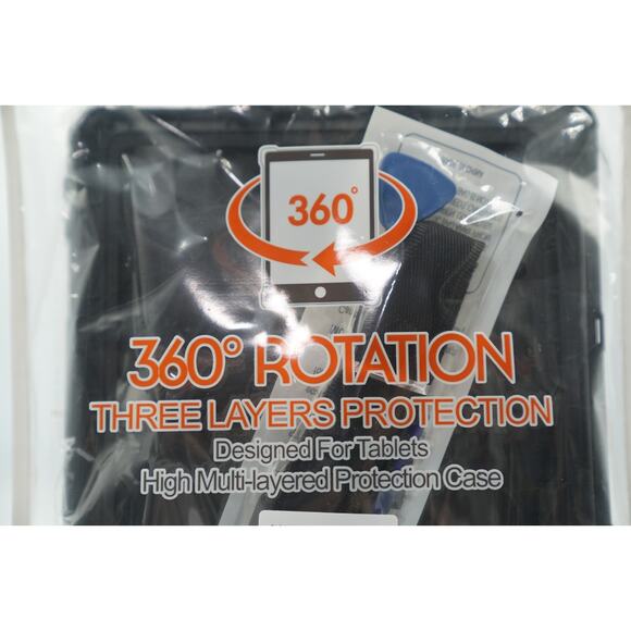 360° Rotation Rugged Tablet Case Black Kickstand Strap for iPad 10th Gen - Picture 3 of 7